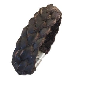 Bruin leren gevlochten armband