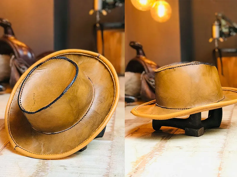 Leren hoed, Indiana - Jones Style - Afbeelding 2