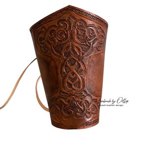 Leren armband met mjolnir