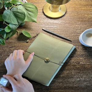 Gepersonaliseerd lederen A5 hoes