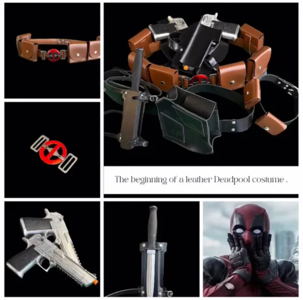 🎭 Op Maat Gemaakt Leren Deadpool Kostuum – Perfect voor Jouw Unieke Gelegenheid! 🎭 - Afbeelding 2